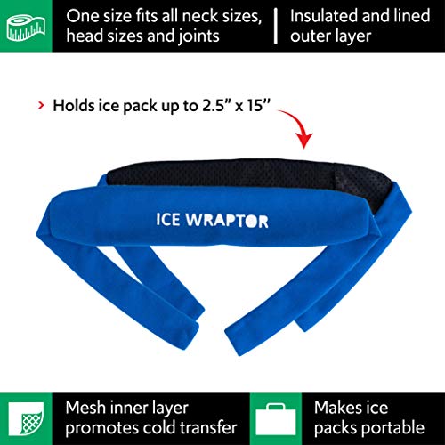 Cooling Bandana+6 Inserts ICE WRAPTOR:Just Add Water & Freeze. Cools Neck, Head, Joints. Portable Ice Therapy for Pain Rel...