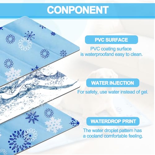 Cooling Dog Bed, Premium Pet Cooling Mat Waterproof & Scratch-Resistant, Non-Slip Summer Essential for Dogs Cats, Foldable...