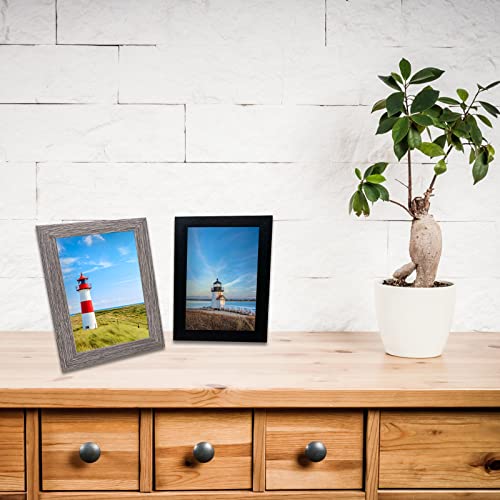 4x6 Picture Frames Set of 8, Rustic Picture Frames Multi Wood-Color,Vertical and Horizontal Formats for Wall Hanging and T...