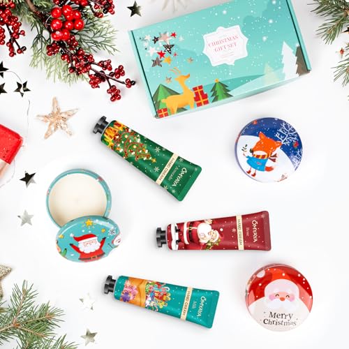 Christmas Candles Bulk Gifts, Hand Cream Set, Stocking Stuffers for Women, Scented Candle Set,Travel Size Bulk Hand Lotion...