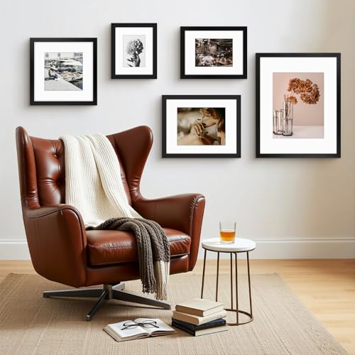 Frametory, 11x14 Frames Display 8x10 Picture with Mat or 11x14 Photo Without Mat, Shatter-Resistant Glass, Pre-Installed W...