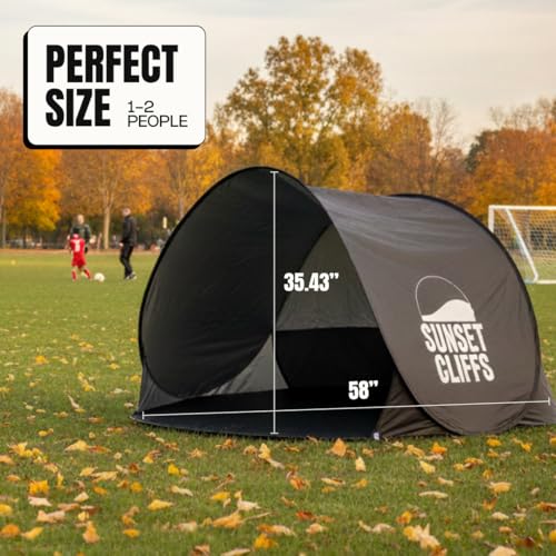 Sunset Cliffs Pop Up Beach Tent – 1-2 Person Portable Sun Shelter with UPF 50+ UV Protection – Lightweight Folding Shade C...