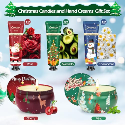 Christmas Gifts for Women,Scented Candles & Hand Cream Lotion Set,Bulk Christmas Gifts Set for Coworkers,Personalized Chri...