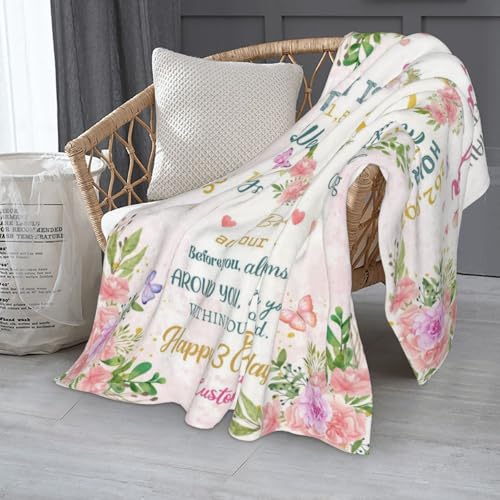 30th Personalized Birthday Blanket for Women Floral Wreath 30 Year Old Custom Name Blanket Gifts for Her Mom Daughter Wife...