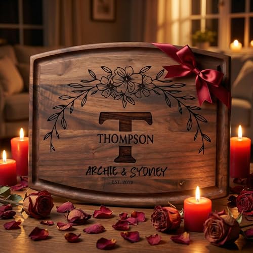 Personalized Cutting Board | Custom Engraved Wood Charcuterie Board for Wedding, Anniversary & Housewarming | Gift for Cou...