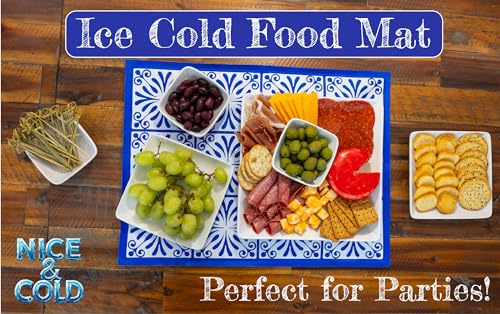 Reusable Freezable Ice Mat for Keeping Food Trays, Cheese Boards, Deli Meat, Veggie Plates, & Sushi Fresh and Cold – Charc...