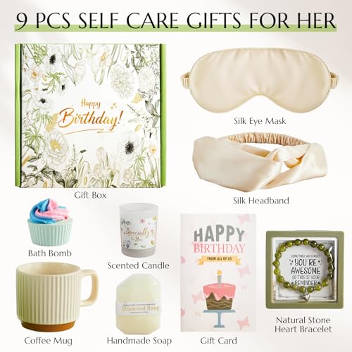 Mug Gift Birthday Gifts Set for Women, Spa Baskets Gift Box Unique Happy Birthday Gifts Ideas for Women Mom Her Friend Sis...