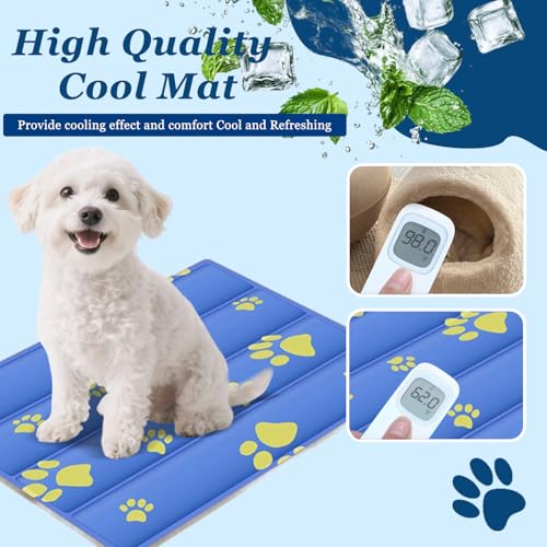 Cooling Mat for Dogs - 2025 Upgraded 20"x16" Washable Pet Cooling Pad for Cats, Non-Slip Kennel Bed for Summer, Portable I...