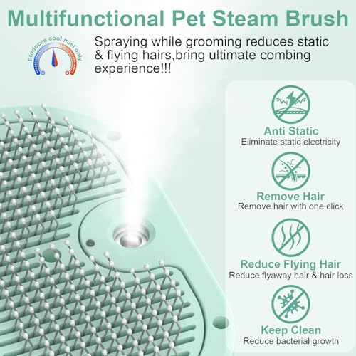 Dog Brush Cat Brushes for Shedding,Pet Steam Brush for Dogs Cats Spray Hair Removal Comb Steam Grooming for Long Short Hai...