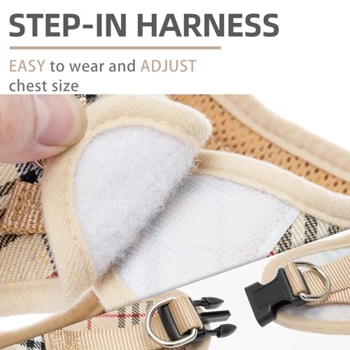 PUPTECK Adjustable Dog Harness Collar and Leash Set Step in No Pull Pet Harness for Small Medium Dogs Puppy and Cats Outdo...
