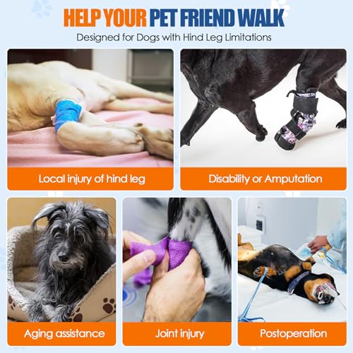 SlowTon Dog Lift Harness - Adjustable Dog Sling for Medium Large Dogs, Hind Leg Support to Help Rehabilitate, Soft Padded ...