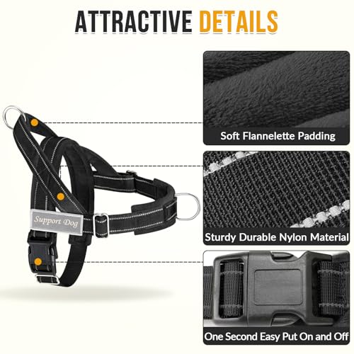 Lukovee No Pull Dog Harness & Leash Set - Heavy Duty Dog Vest Harness with Soft Padded for Medium Large Dogs, Adjustable R...