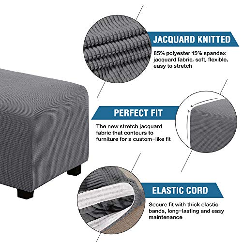 H.VERSAILTEX Ottoman and Sofa Seat Cushion Combined Cover Slipcover Rectangle Sofa Slipcover Fit Length 56"-75" Suitable f...