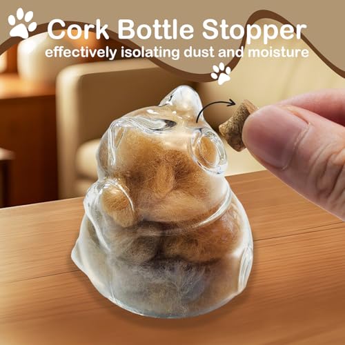 【NEW】Memorial Bottle for Pet Hair with Base, Cat Pet Fur Keepsake, Pet Hair Memorial Keepsake, Pet Memorial Gifts for Cat...