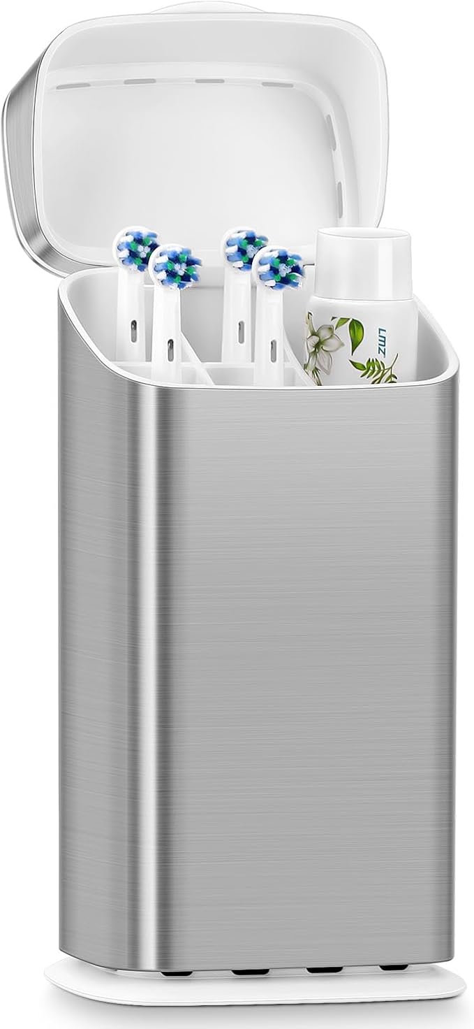 GFWARE Toothbrush Holders with Cover - Electric Toothbrush Length Less Than 9 inches, 5 Slots Tooth Brush Holder for Bathr...
