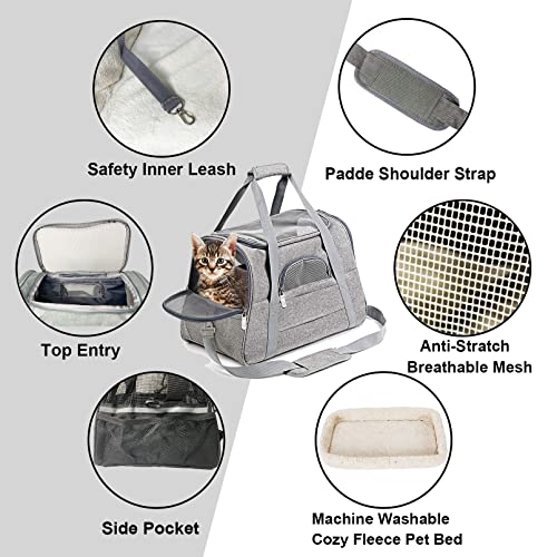 kathson Rabbit Travel Carrier Bag Airline Approved Pet Pocket Breathable Mesh Window Portable Hand Bag with Locking Safety...
