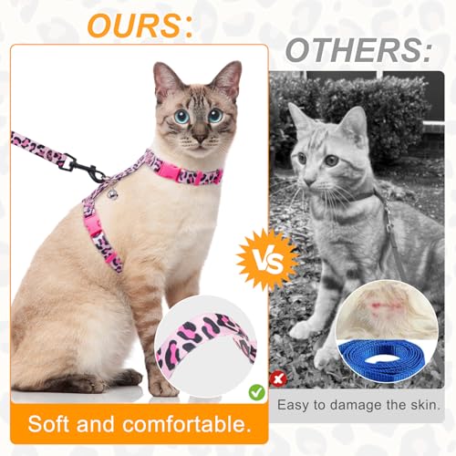 BEAUTYZOO Cat Harness and Leash Set Escape Proof for Walking, Kitten Soft Adjustable Vest Harnesses for Small Medium Large...
