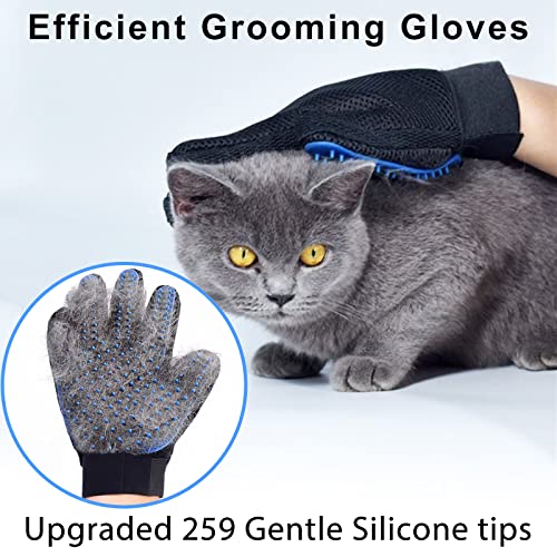 GJEASE Cat Grooming Glove Brush,Pet Hair Remover Tool,Reusable Dog Hair Fur Remover for Carpet,Furniture,Couch,Clothes,Ec...