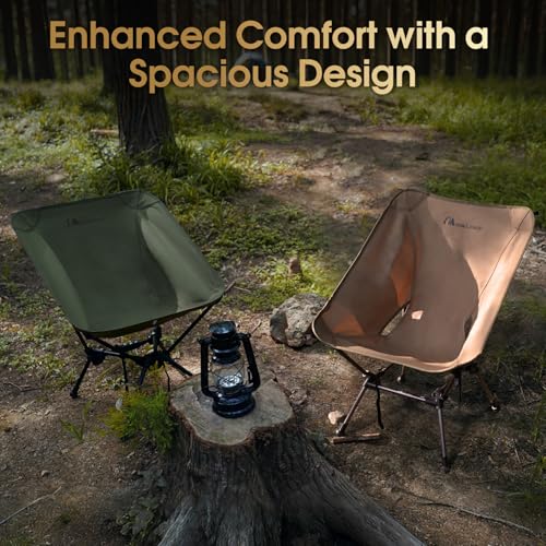MOON LENCE Portable Camping Chair Plus, Larger & Roomier, Compact and Lightweight Still, Folding Chair for Backpacking & H...