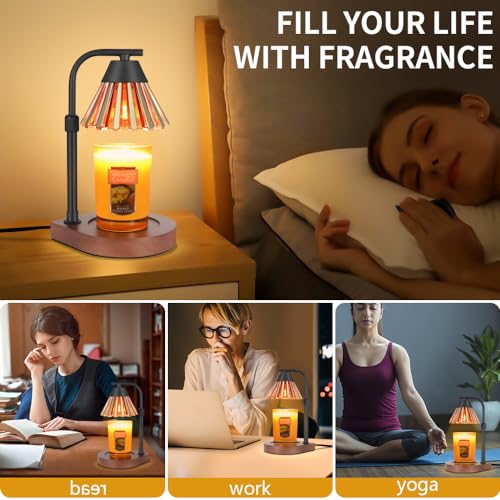 Dimmer Candle Warmer Lamp with Timer Adjustable Height Electric Wax Warmer for Jar Candles Home Offices Decor Birthday for...
