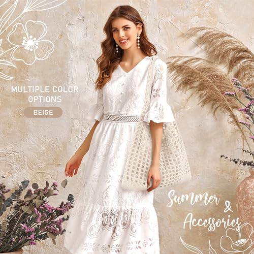 EIMMBD Crochet Bags for Women Beach Totes Bags Aesthetic Summer Tote Shoulder Hippie Bag Knit Bag