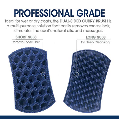 Four Paws Magic Coat Professional Series Grooming Dual-Sided Silicone Wet or Dry Curry Deshedding Brush for Dogs, 1 Count