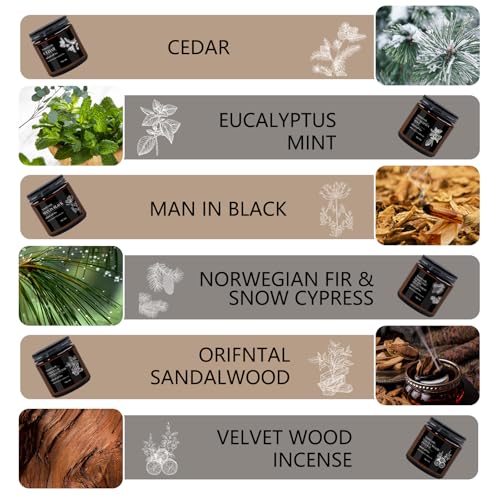 Scented Candles for Men | 6 Pack Candles for Home Scented, 150 Hour Burn Time Aromatherapy Christmas Candles Gifts for Men...