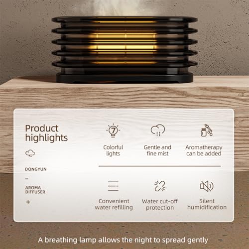 KISSWILL Aroma Diffuser, 120ml Ultrasonic Essential Oils Diffusers with Cool Mist, Salt Lamp Aromatherapy Diffuser with Au...