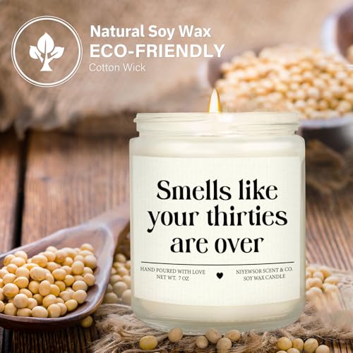Niyewsor 40th Birthday Gifts Women Men, Forty Birthday Candle, 1986 40th Birthday Decorations for Women Men, 40 Year Old B...