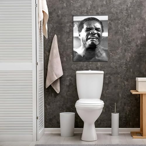 Framed Funny Bathroom Canvas Wall Art Set of 2 - Black and White Vintage Comedy Movies Posters, Funny Toilet Humour Smell ...