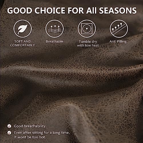 Leather Look RV Dinette Cushion Covers, Stretch Camper Cushion Slipcovers for Travel Trailer Couch RV Booth Seat, Replacem...