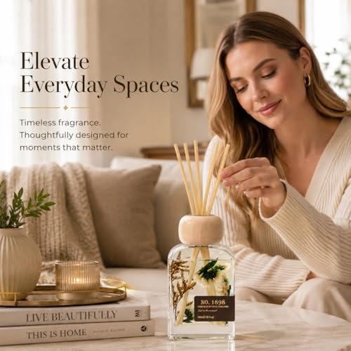 Luxury Hotel Scent Reed Diffuser 100ml (3.38oz) | No.1898 Hotel Collection Diffuser Oil Inspired by Ritz Carlton | Home, B...