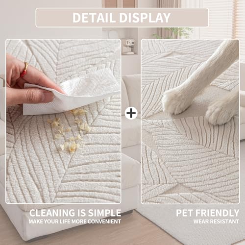 QIANMEW Couch Covers for Sectional Sofa, Washable Stretch Soft Sofa Cushion Covers L Shape Sofa Slipcovers Anti Slip Furni...