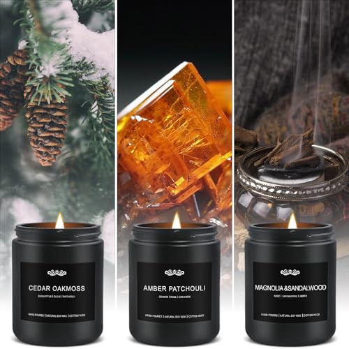 6 Pack Candles for Home Scented Aromatherapy Candles Gifts Set for Men, Men Candle Set, 42 oz 300 Hour Long Lasting Candle...
