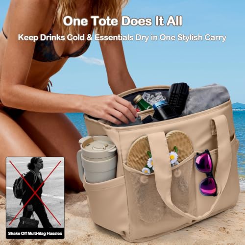 Odoland Soft Cooler Bag - Leakproof & Insulated, 2-in-1 Collapsible Design, Dry/Wet Separation, Large Soft Sided Cooler wi...
