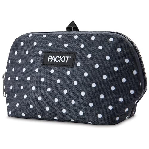 PackIt Freezable Snack Bag, Polka Dots, Built with EcoFreeze Technology, Foldable, Reusable, Zip Closure Locks in Cool Dry...