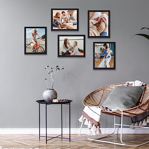 HORLIMER 8x10 Picture Frame Set of 15, Black Picture Frames Display 8 by 10 Photo for Wall or Tabletop