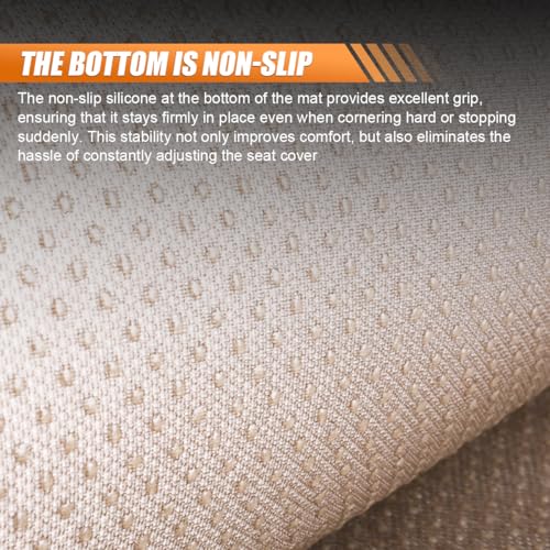 GAOLAOSY Car Front Seat Cover, Breathable Linen Automotive Seats Cushion, Anti-Slip Vehicle Seat Pad with Storage Pocket, ...