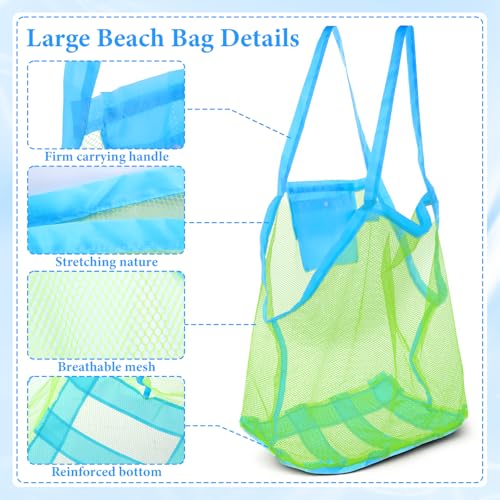 Yuomeaz Small Mesh Beach Toy Bag, Large and Small Sandproof Mesh Beach Toy Bag, Foldable Tote Bags for Family, Travel, Sum...