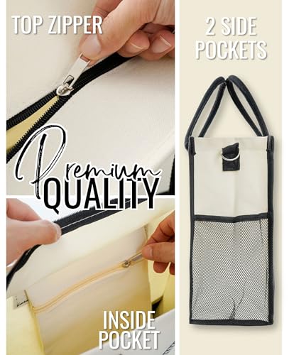 InnoBeta Seal Gifts for Seal Lovers on Christmas or Birthday, Canvas Tote Bag with Top Zipper Closure and Shoulder Strap -...