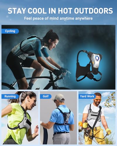 THOUSTA Portable Wearable Fan Rechargeable, Lightweight Cooling Vest, Portable Back Air Conditioner, Cooling Clothes Perfe...