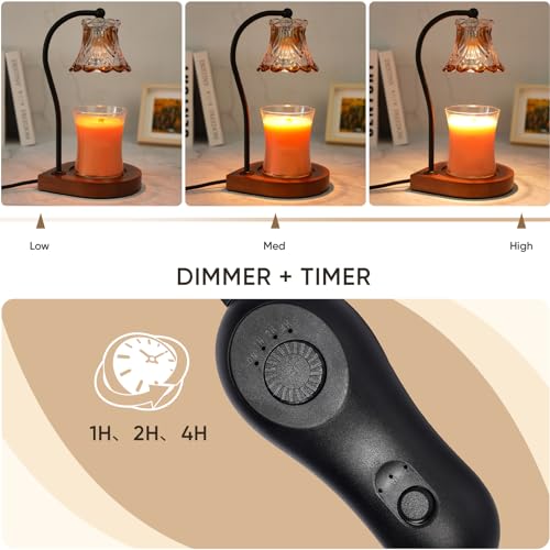 BODEVEDOB Candle Warmer Lamp with Timer,Dimmable Electric Fragrance Wax Warmer,Elegant Home Decor Melt Warming Heater As B...
