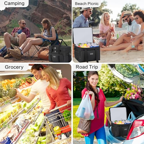 Hulongo Insulated Soft Cooler Bag, Large Ice Coolers Soft Sided Ice Chest for Beach, Collapsible and Portable