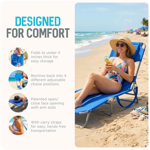 Ostrich the Original Chaise 72 x 22 Inch Lounge Portable Reclining Lounger, Outdoor Patio, Beach, Lawn, Camping, or Pool T...