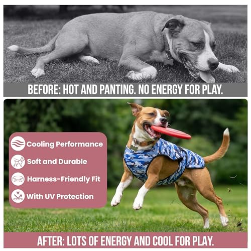 LUCOLOVE Dog Cooling Vest - 2-Layer Cooling with Soft Microfiber Fabric - Lightweight, Adjustable and Comfortable - UV Pro...