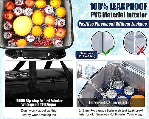 MyLifeUNIT Insulated Cooler Bag for Food & Pizza Delivery Bag Suitable for Car, Bike, Camping, Picnic, Beach, Large Size
