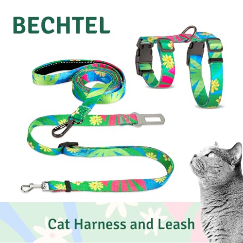 Cat Harness and Leash Set, Anti Escape Adjustable Cat Leash, Comfortable Soft Lightweight, Use Safe & Easy, Suitable for S...