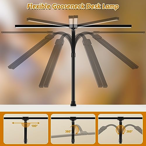 MACASA LED Desk Lamp for Office Dorm Home - Eye Caring Desk Light with Timer, Remote Control 24W Brightest Dual Screen Com...