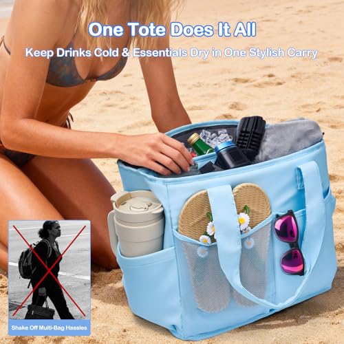 Odoland Soft Cooler Bag - Leakproof & Insulated, 2-in-1 Collapsible Design, Dry/Wet Separation, Large Soft Sided Cooler wi...