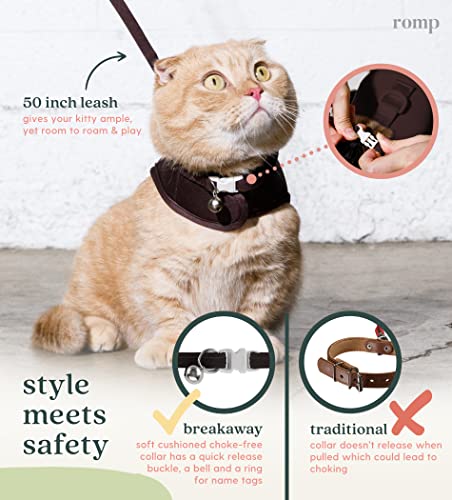 Cat Harness, Collar & Leash Set - Escape Proof Adjustable Choke Free Velcro Harness Vest for Walking Cats & Kittens (Sable...